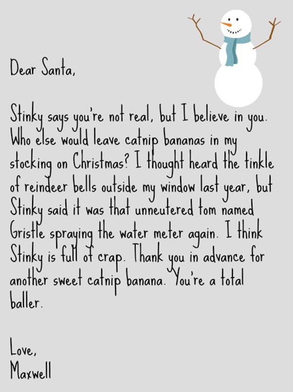 What to write to santa image