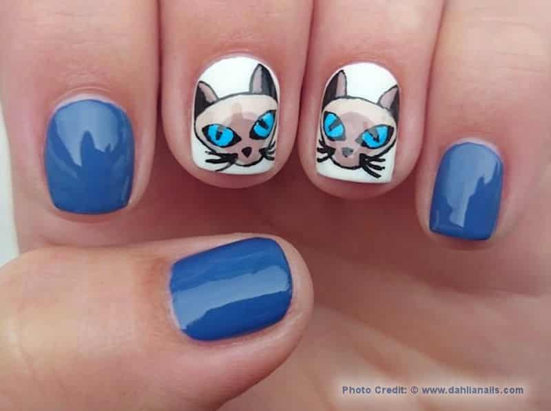 Siamese Dahlia Nail Art