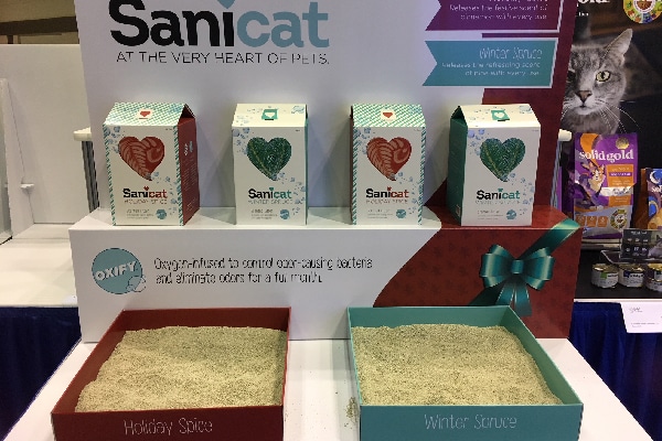 Sanicat Holiday Spice and Winter Spruce Litters. 