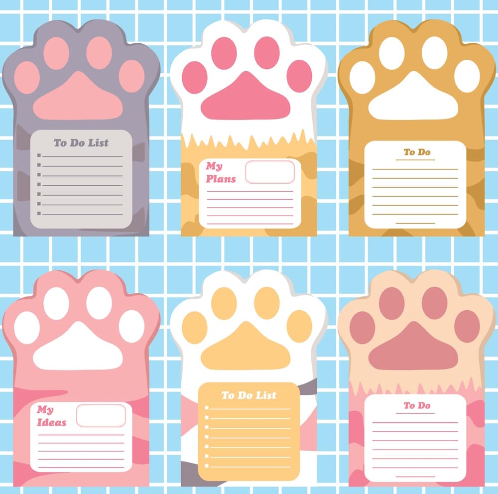 paw sticky notes