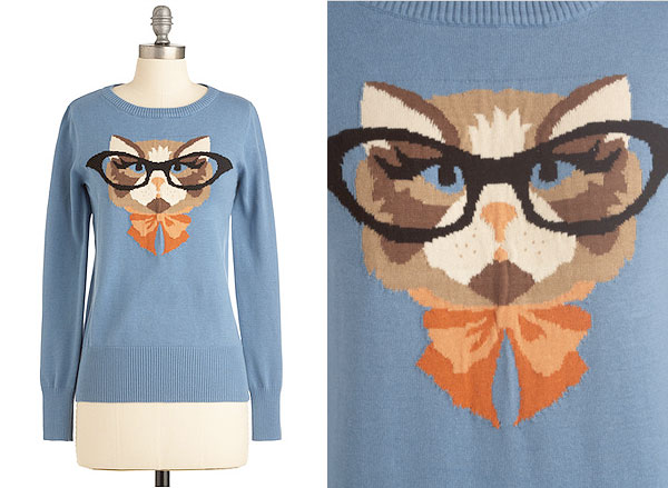 sweater with a cat on it