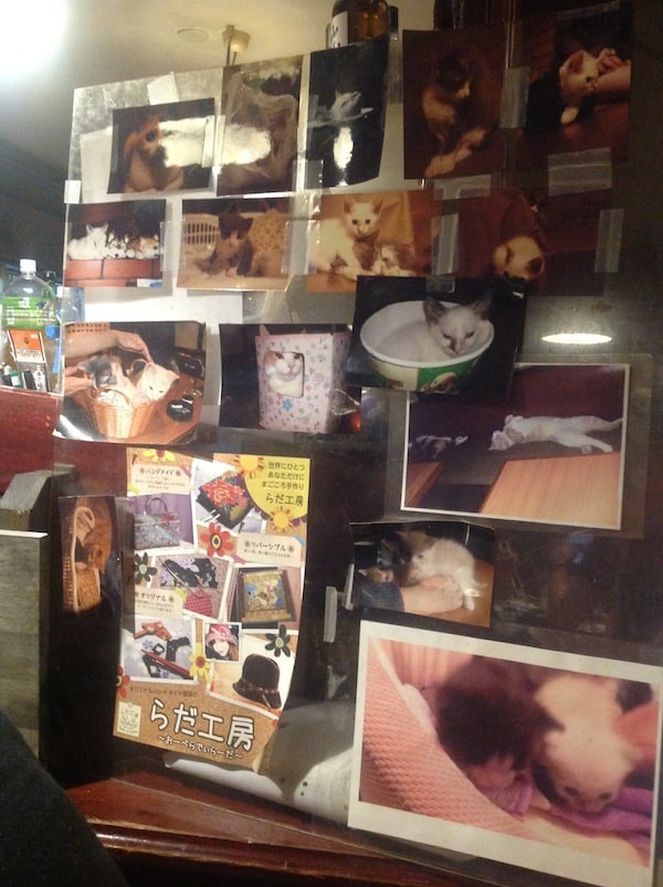 DYI collages and knick-knacks were the "theme" of the decor.