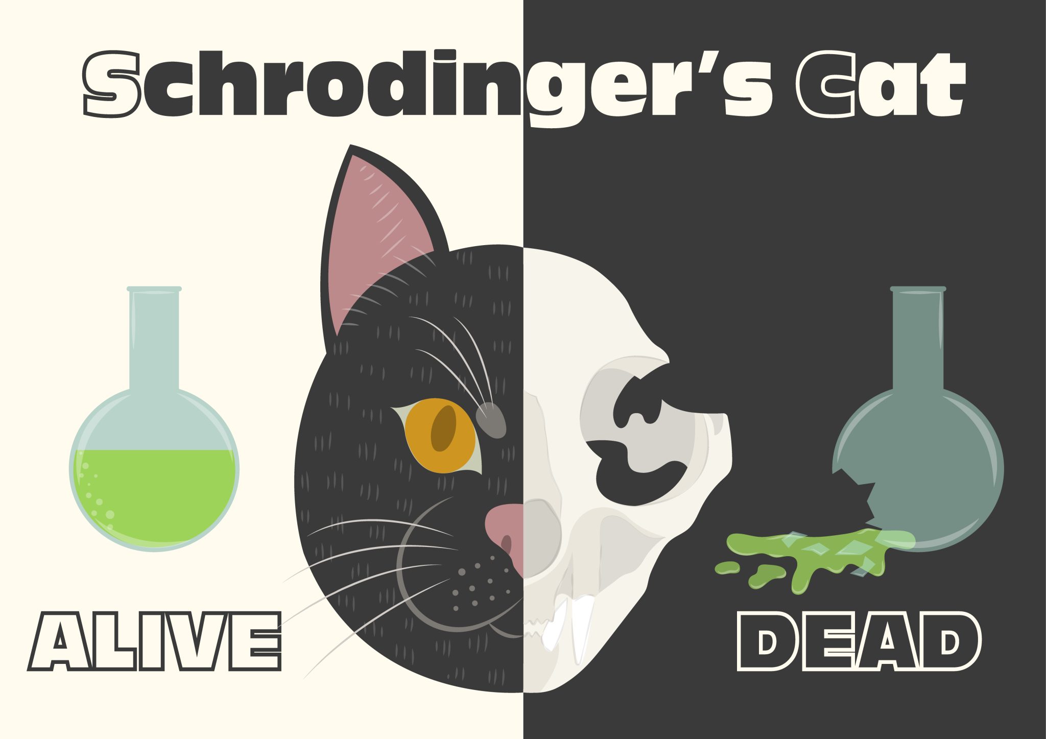 Schrodinger's cat illustration