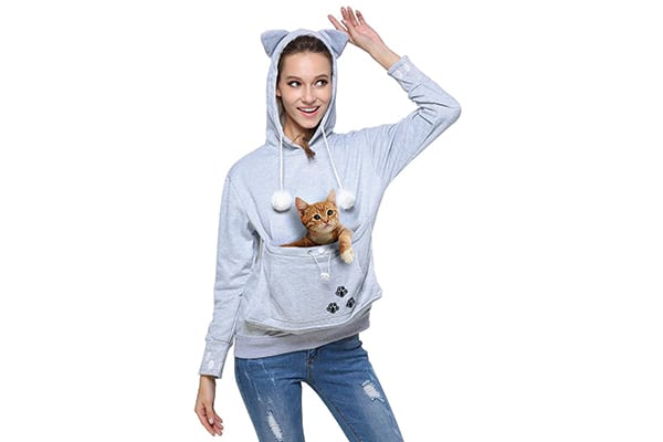 Meowingtons' Cat-Eared Pouch Sweatshirt.