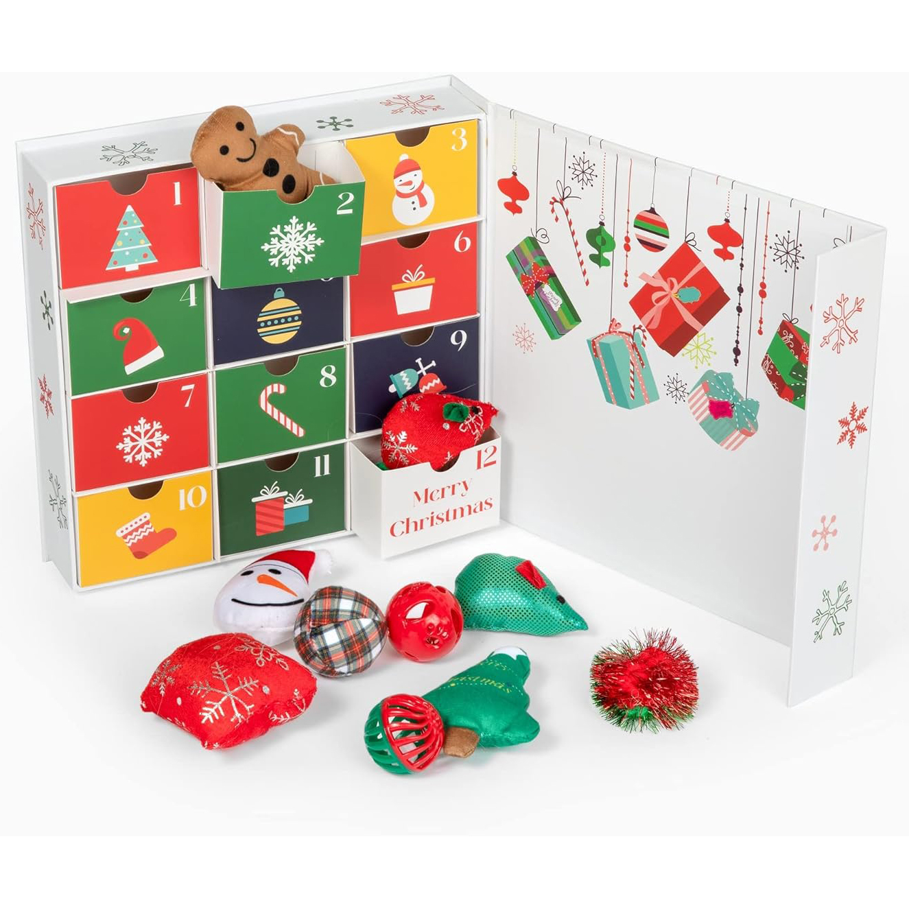 Midlee Cat Advent Calendar - 12 Days of Christmas Filled Cat Toy Gift