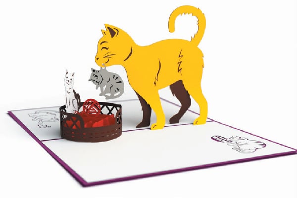 Lovepop Cat Mom 3D Card.