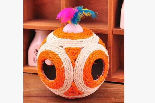 Cat Toy Feather Sisal Rope Balls Scratcher Rattle Ball, The Meow Shop ($4.99). 