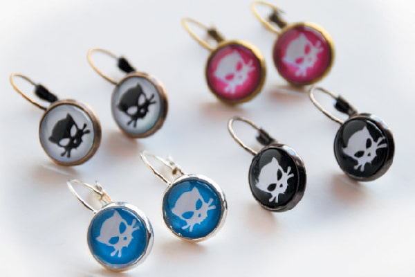 Cat earrings.