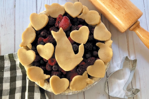 Cat-themed pie.