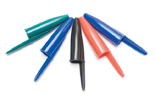 Colorful pen caps.
