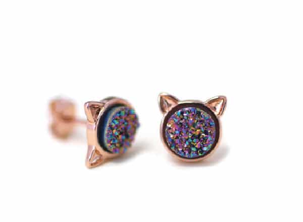 Alissa Wrenn Smith Druzy Cat Stud earrings.