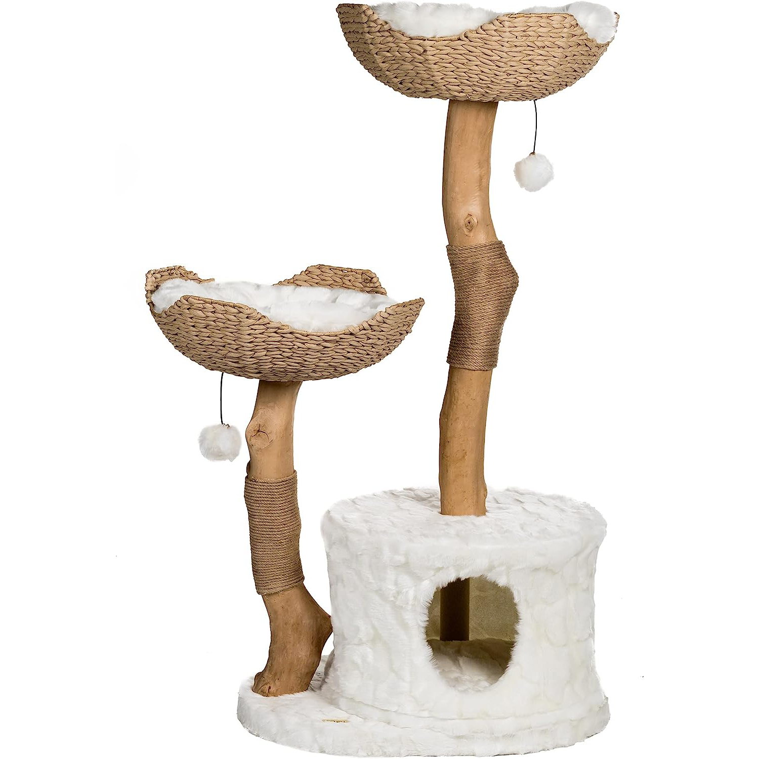 MAU Modern Cat Tree Tower for Large Cats, Real Branch Luxury Cat Condo, Wood Cat Scratching Tree, Cat Lover Gifts by Mau Lifestyle new