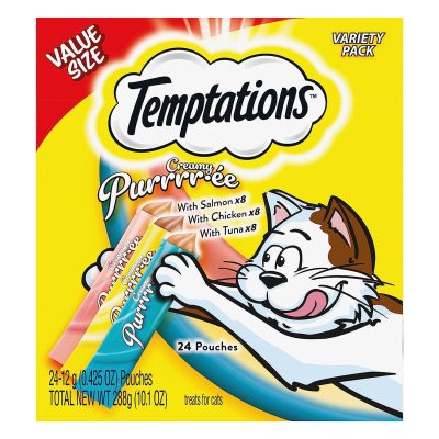 Temptations Creamy Puree Salmon, Chicken & Tuna Variety Pack