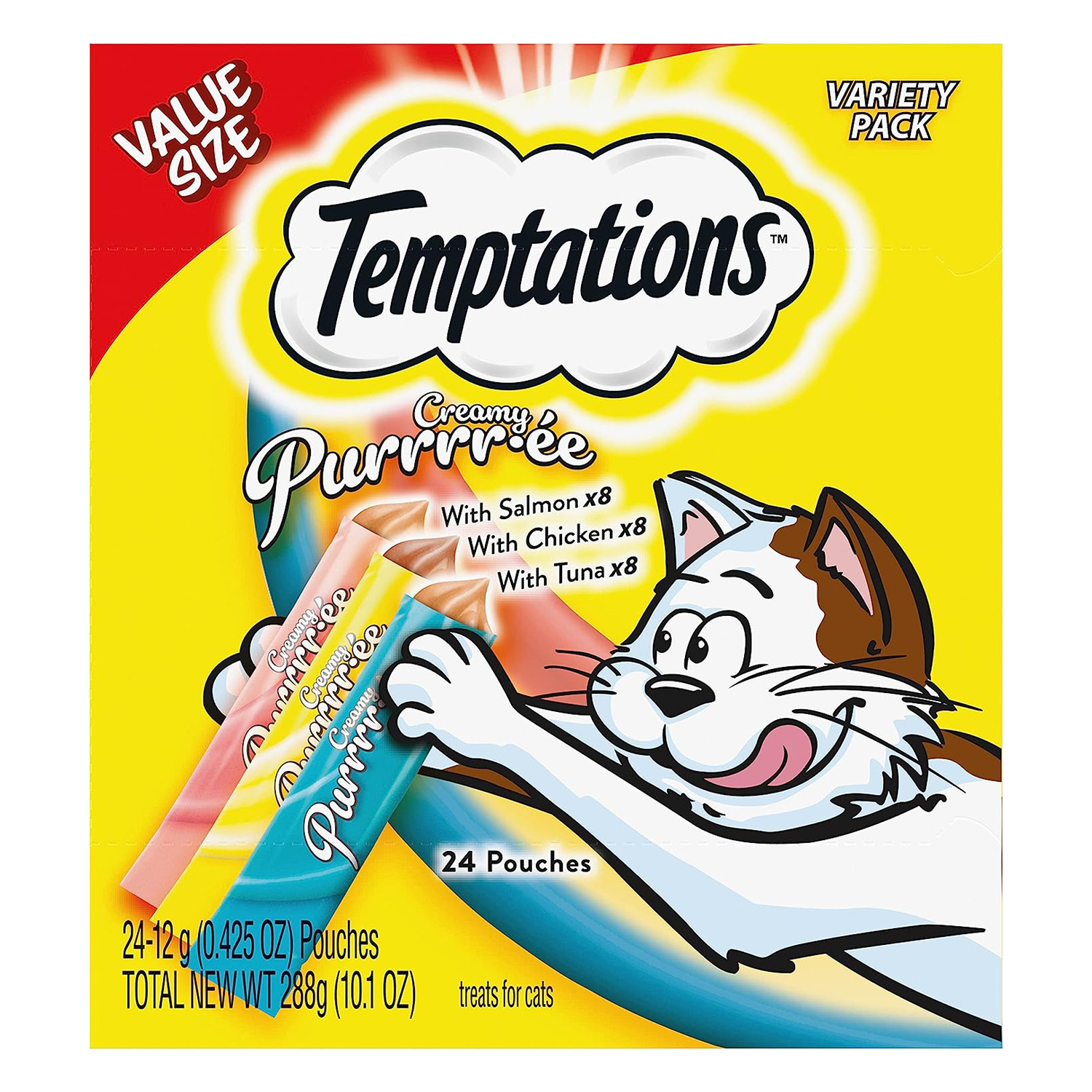 Temptations Creamy Puree with Chicken, Salmon, and Tuna Variety Pack
