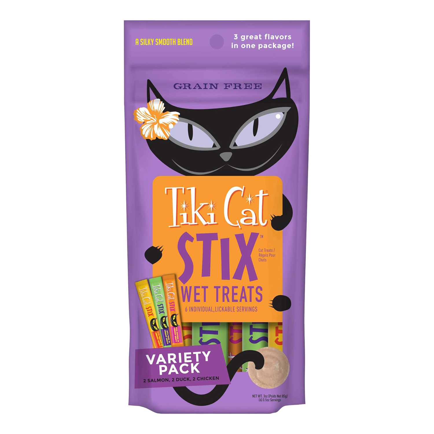 Tiki Cat Stix Wet Treats, Grain Free Lickable Smooth Mousse Blend in Creamy Gravy