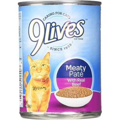 9 Lives Meaty Pate with Real Beef Canned Cat Food