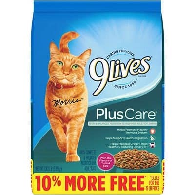 9 Lives Plus Care with Tuna & Egg Dry Cat Food