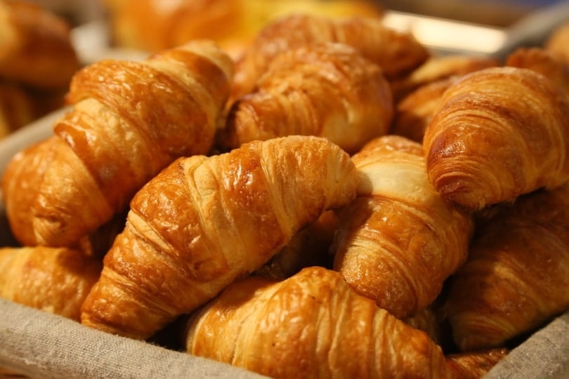 A basket of croissants