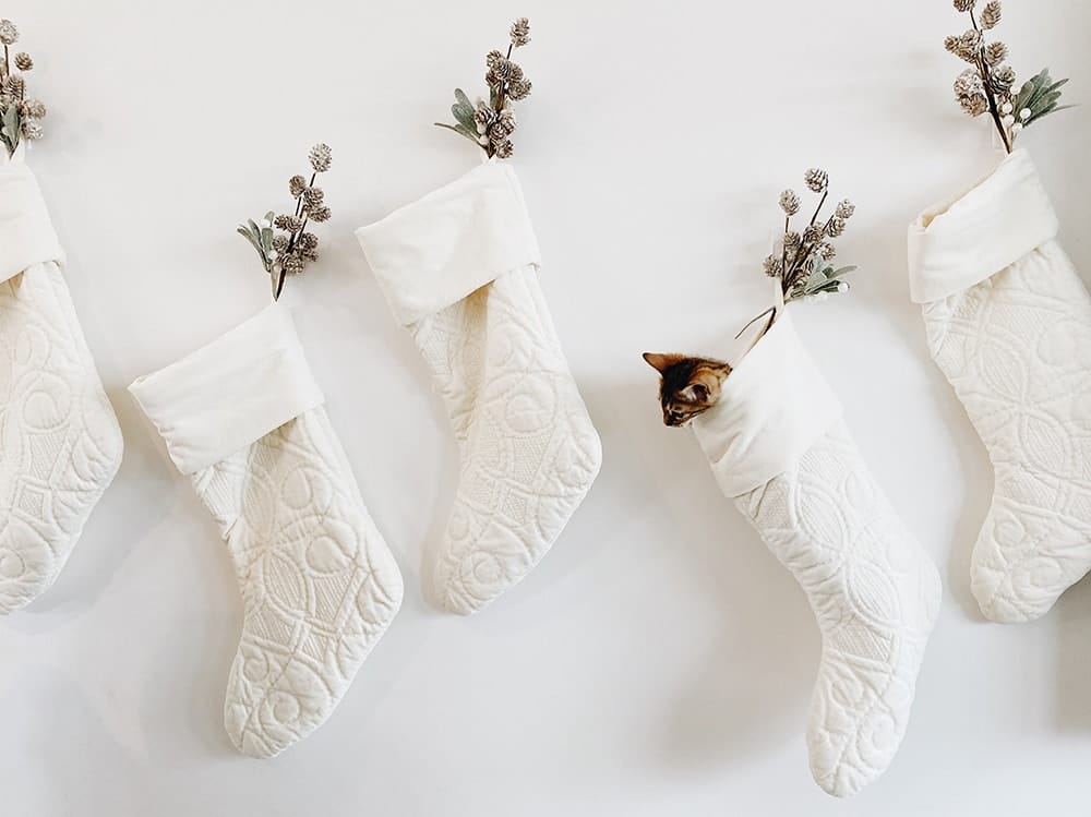 Embroidered Felt Christmas Stockings - Lia Griffith