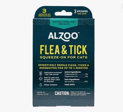 ALZOO Natural Plant Based Flea & Tick Spot-On for Cats