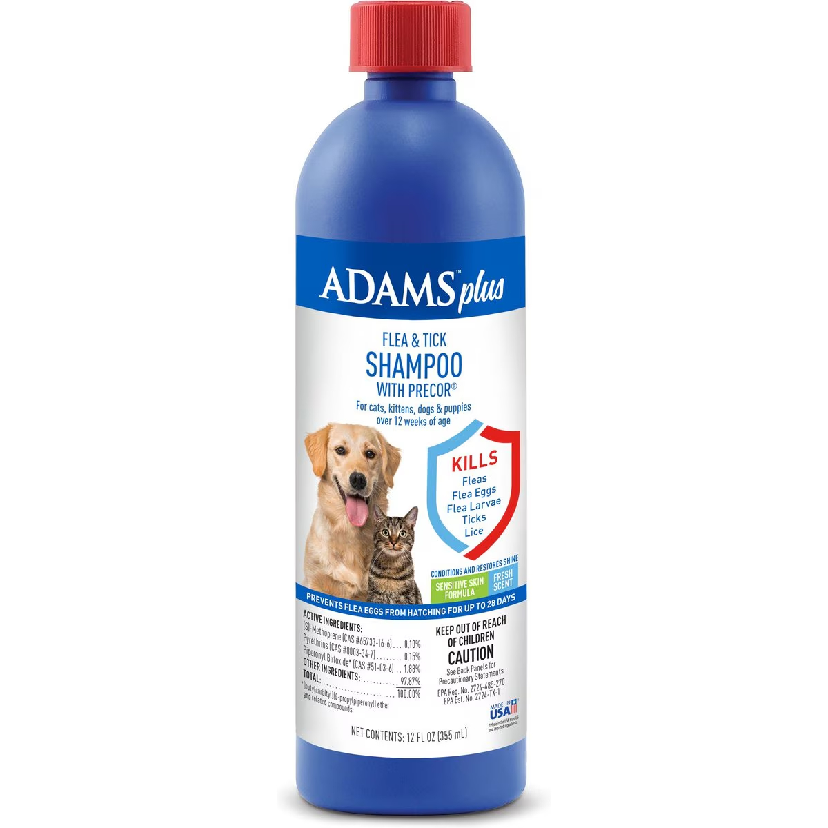 Adams Plus Flea & Tick Shampoo With Precor