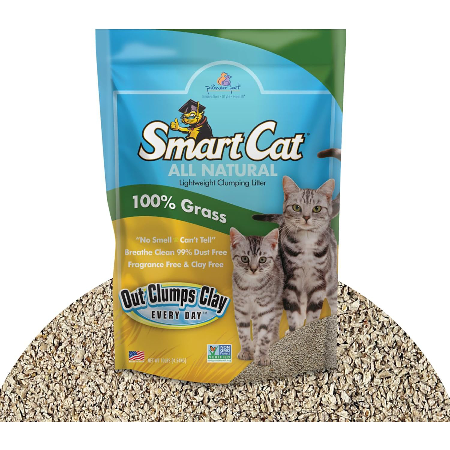 All Natural Clumping Cat Litter, 10 Pound (160oz 1 Pack) - Alternative to Clay and Pellet Litter - Chemical and 99% Dust Free - Unscented and Lightweight New