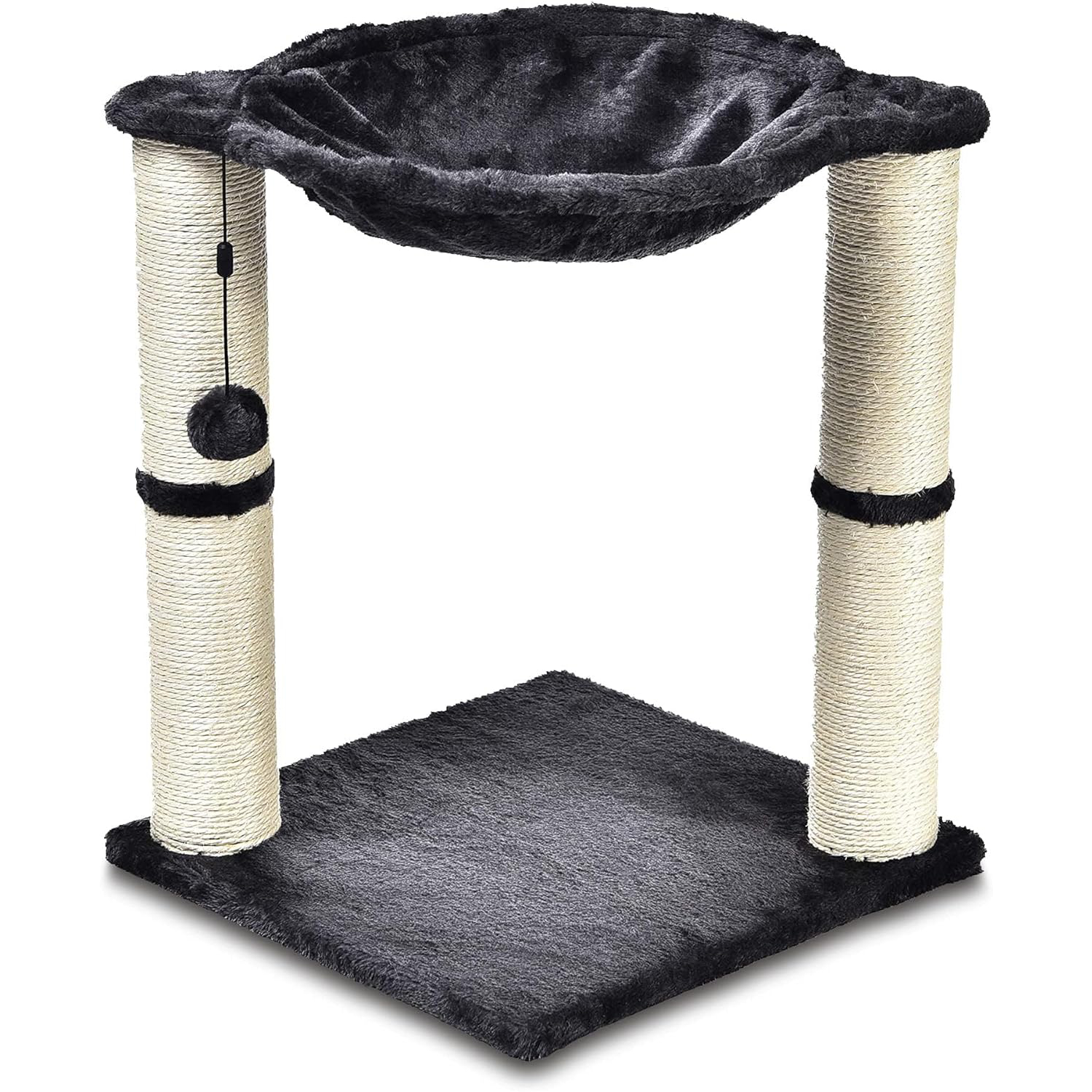 Amazon Basics Cat Tower with Hammock and Scratching Posts for Indoor Cats, 15.8 x 15.8 x 19.7 Inches, Gray New