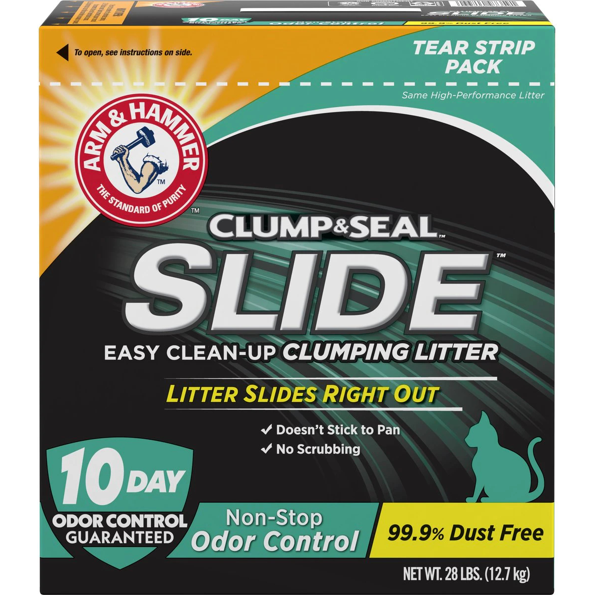 Arm & Hammer Litter SLIDE Easy Clean-Up Clumping Cat Litter Non-Stop Odor Control New