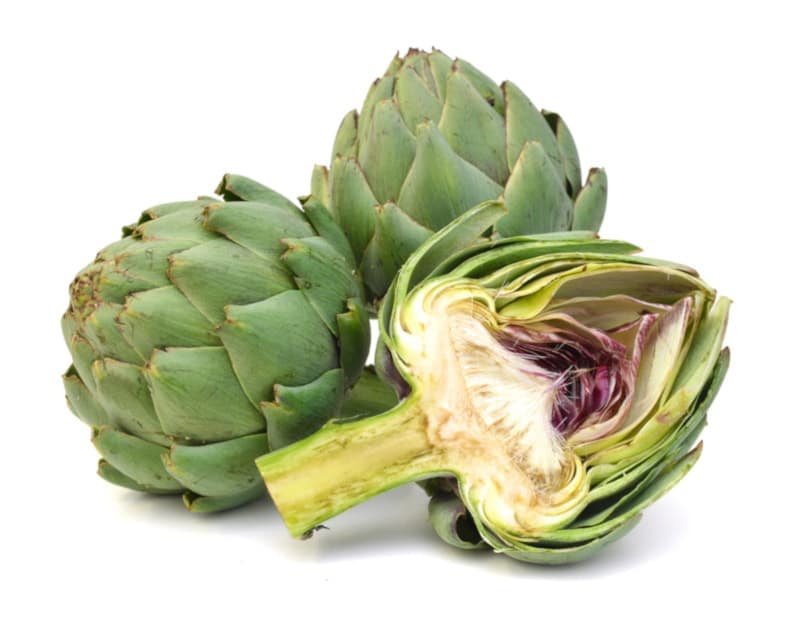 Artichokes on a white background