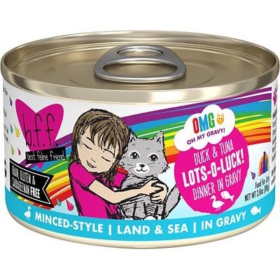 BFF OMG Lots-O-Luck! Duck & Tuna Dinner in Gravy Grain-Free Cat Food