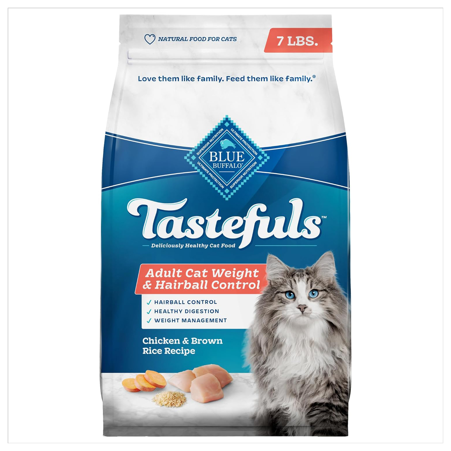 Blue Buffalo Tastefuls Adult Dry Cat Food for Weight Management & Hairball Control
