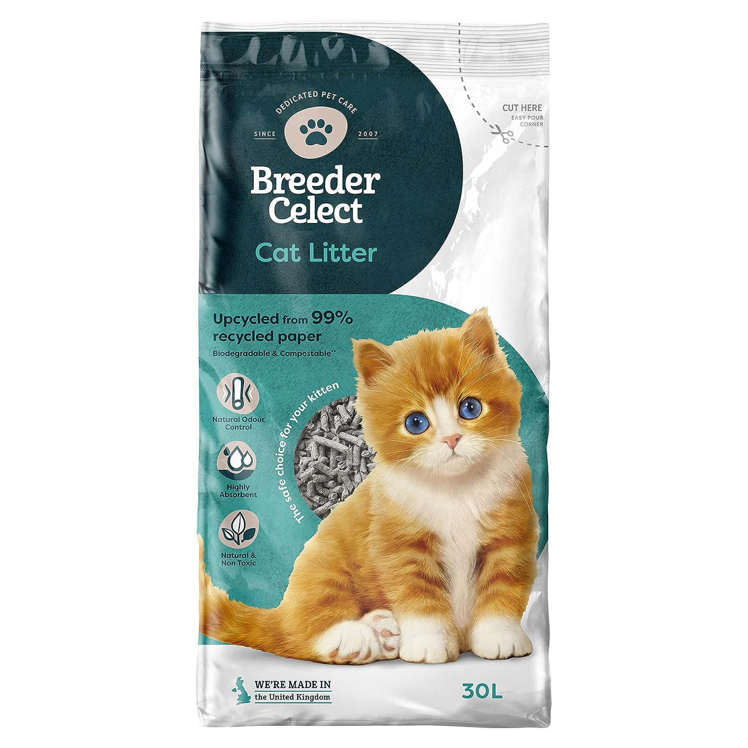 BreederCelect Recycled Paper Cat Litter