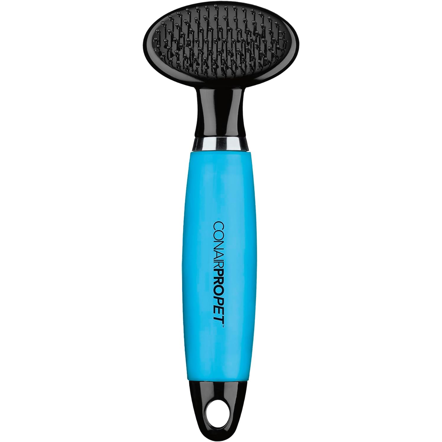 CONAIRPRO Dog & Cat Cat Soft Slicker Brush, Cat Brush for Shedding, Removes Tangles, Mats & Loose Hair, Soft Coated Pins for Gentle Brushing, Memory Gel Grip Handle,Blue new