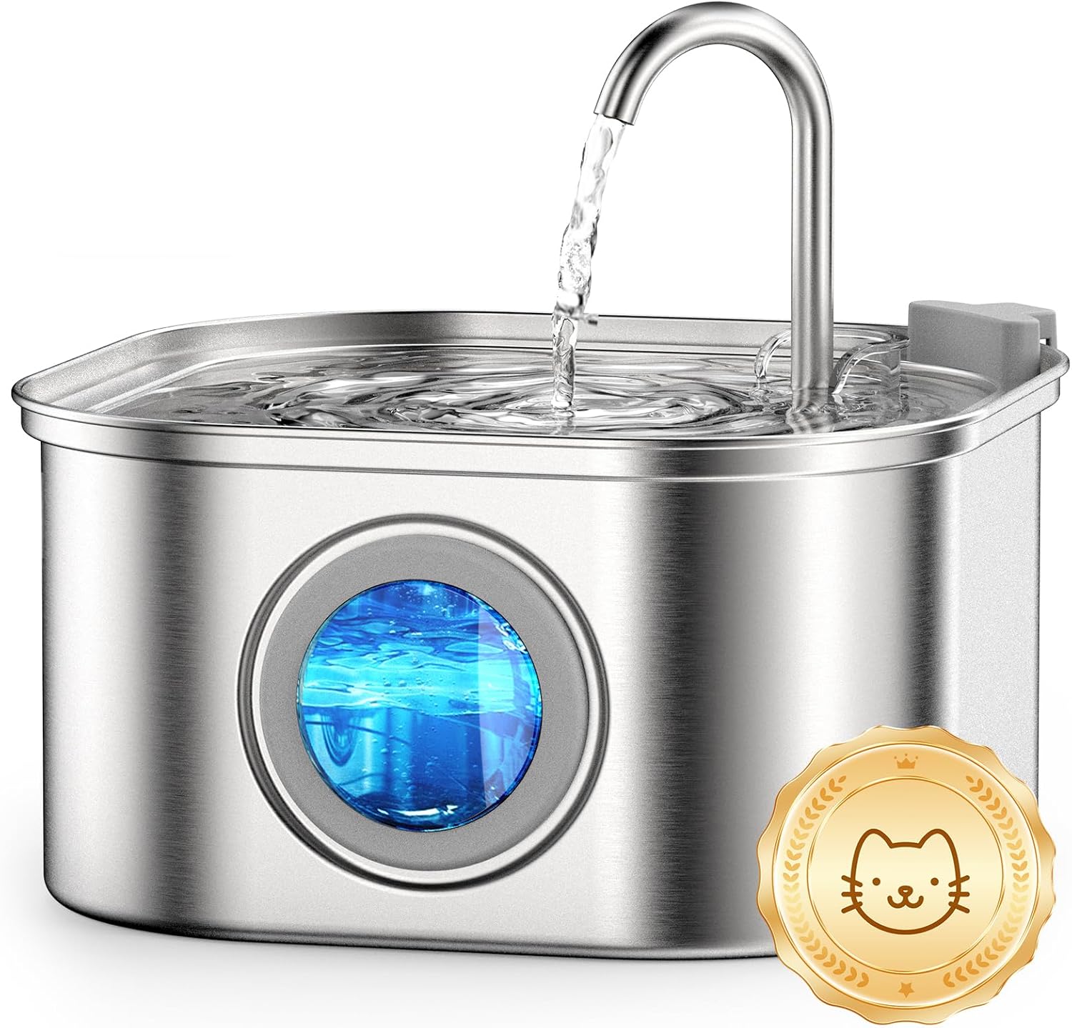 Casfuy Water Level Window Stainless Steel Fountain – Best Overall