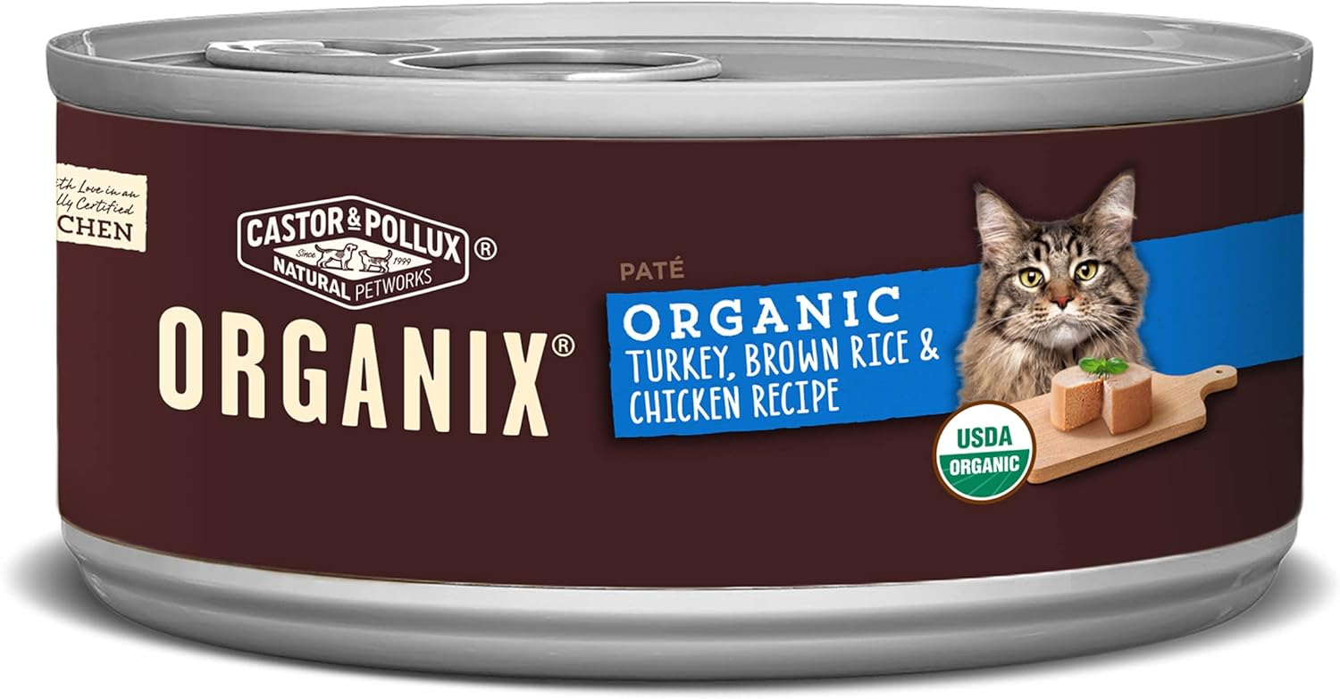 Castor & Pollux Organix Organic Turkey, Brown Rice & Chicken Recipe All Life Stages Canned Cat Food