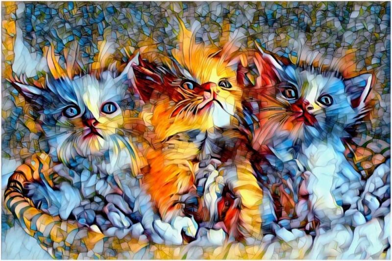 Cat stained glass art