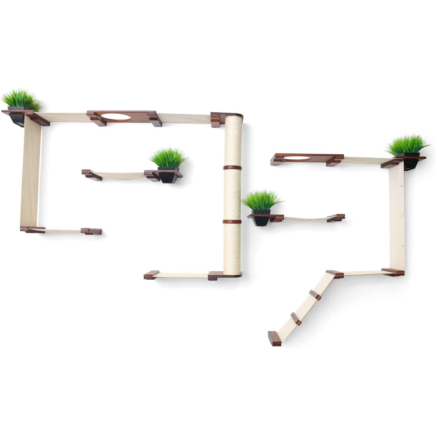 CatastrophiCreations Gardens Set for Cats Multiple-Level Wall Mounted Scratch, Hammock Lounge, Play & Climbing Activity Center Furniture Cat Tree Shelves New