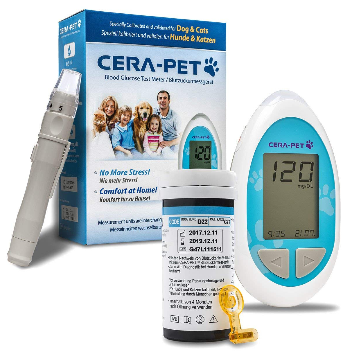 Cera-Pet Blood Glucose Monitor for Cats and Dogs