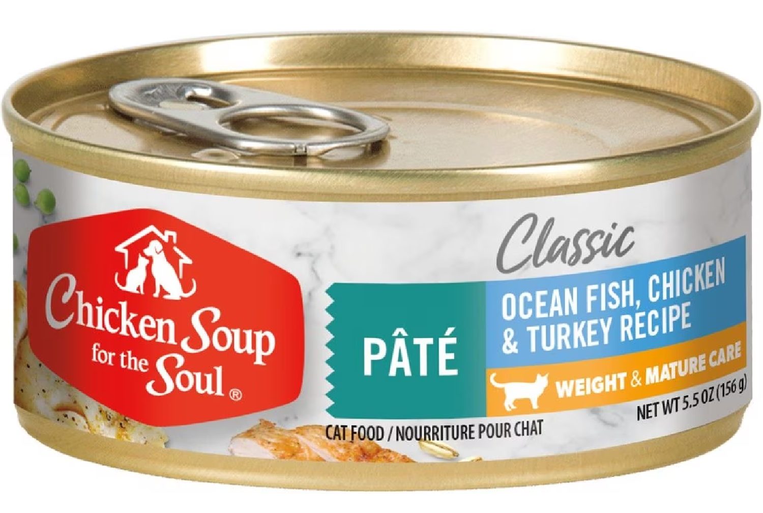 Chicken Soup for the Soul Weight & Mature Care Ocean Fish, Chicken & Turkey Recipe Pâté Canned Cat Food