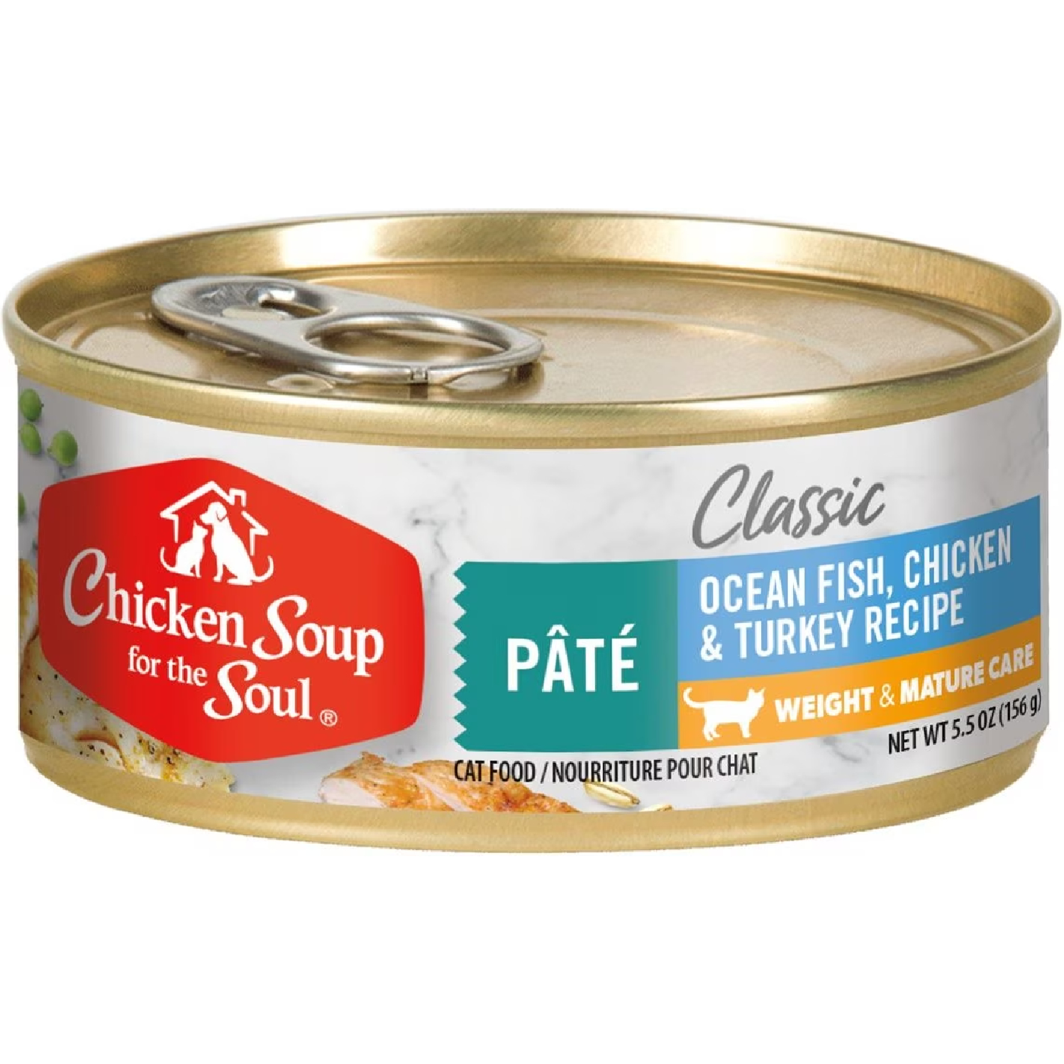 Chicken Soup for the Soul Weight & Mature Care Ocean Fish, Chicken & Turkey Recipe Pâté Canned Cat Food