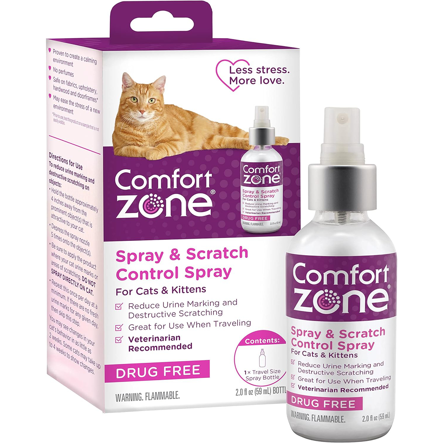 Comfort Zone Cat Calming Spray- Travel Size