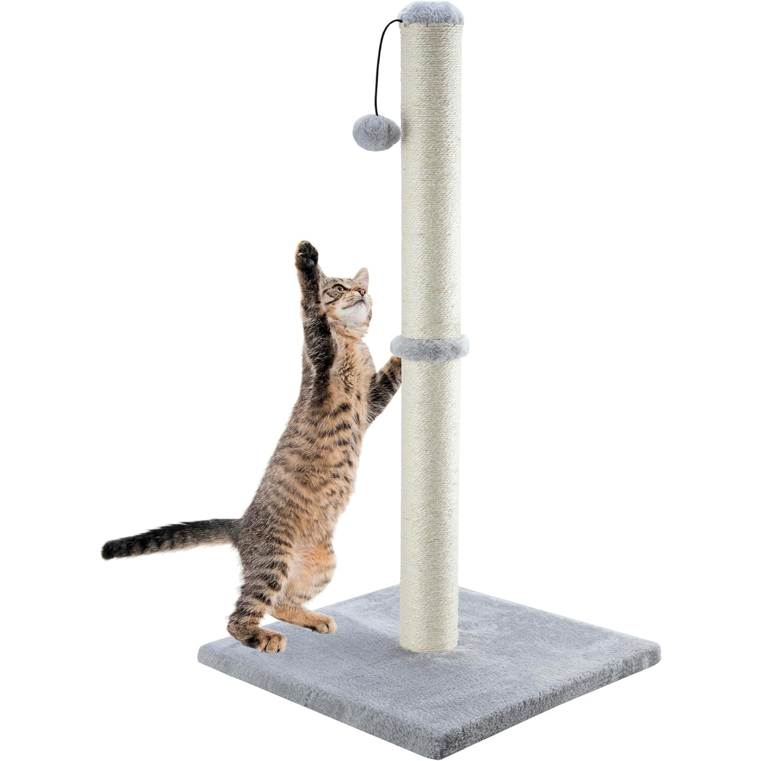 Dimaka 86 cm Tall Ultimate Cat Scratching Post, Claw Scratcher with Sisal Rope and Covered with Soft Smooth Plush, Vertical Scratch New
