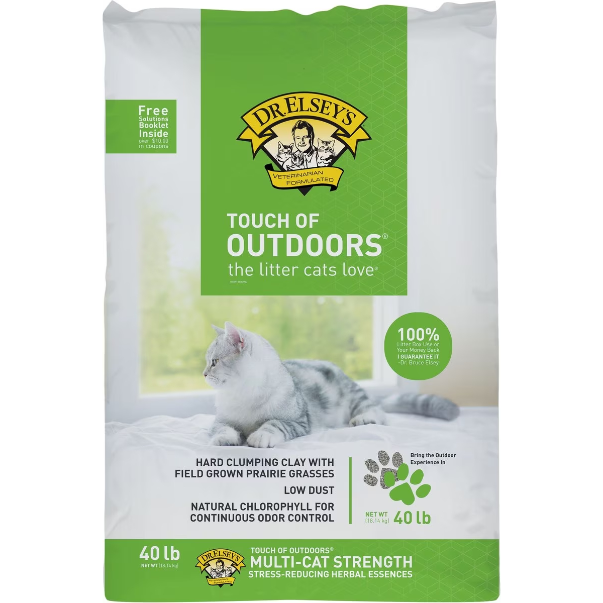 Dr. Elsey’s Precious Cat Touch of Outdoors Unscented Clumping Clay & Prairie Grasses Litter