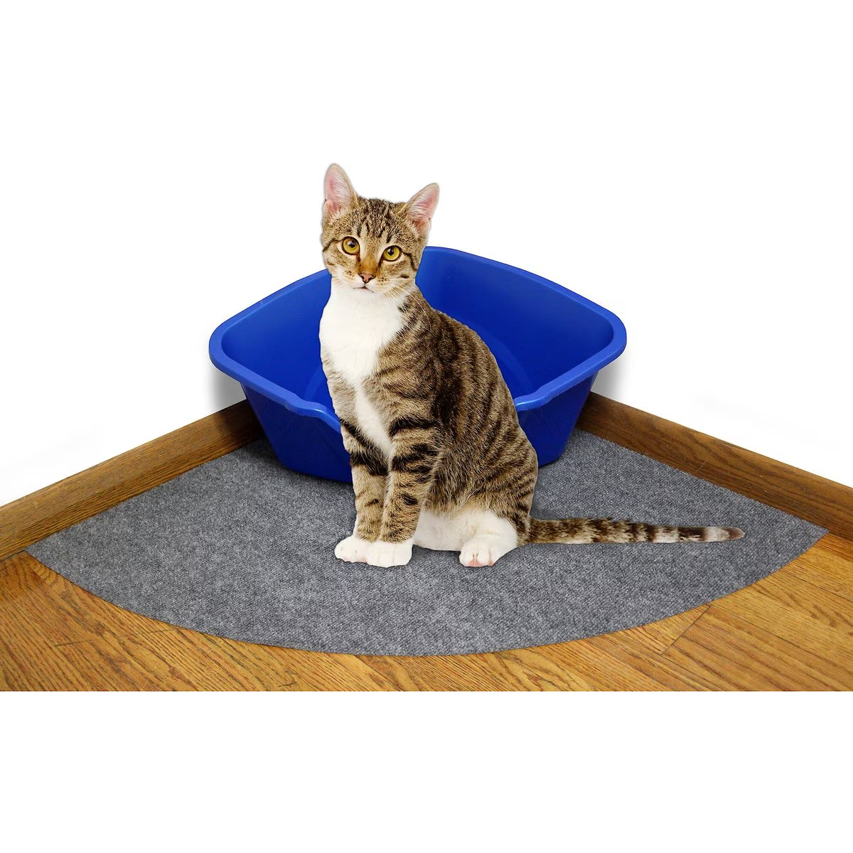 Drymate Corner Ridged Cat Litter Trapping Mat, Grey New