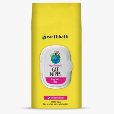 earthbath Hypo-Allergenic Fragrance Free Cat Grooming Wipe
