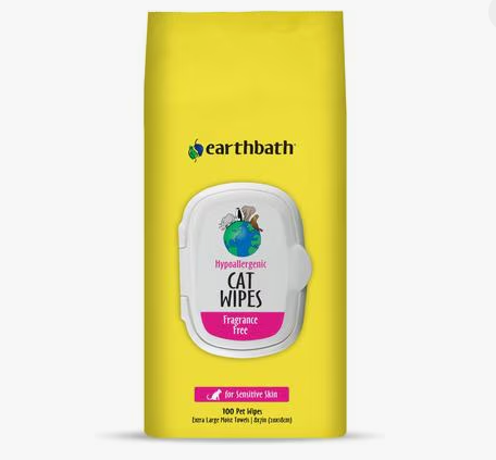 Earthbath Hypo-Allergenic Fragrance Free Cat Grooming Wipes