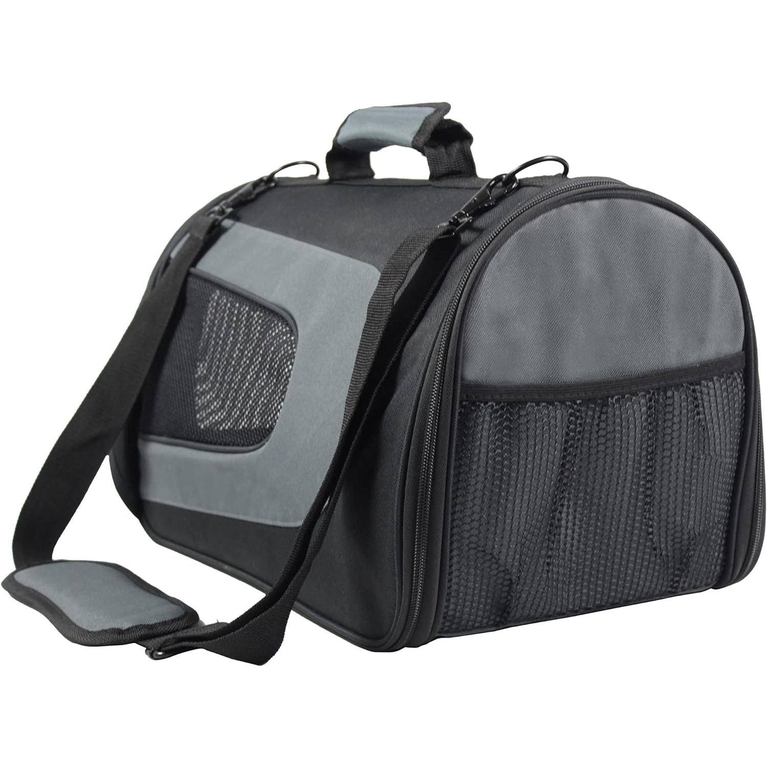 EliteField Deluxe Soft Pet Carrier (3 Year Warranty, Airline Approved), Multiple Sizes and Colors Available (20_ L x 11_ W x 11_ H, Black+Gray) new