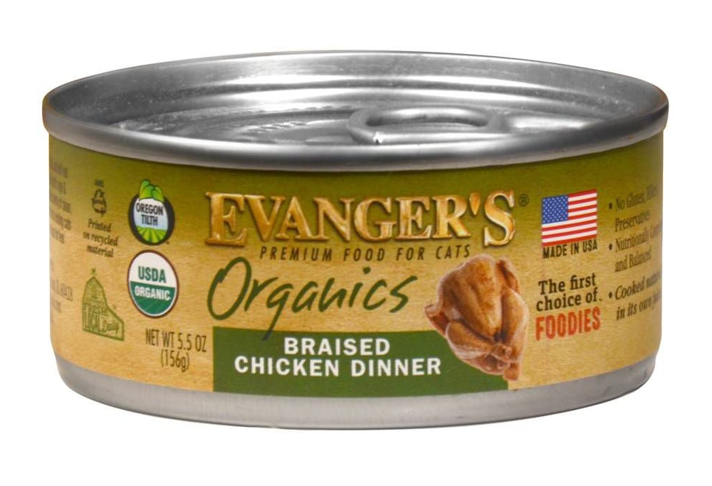 Evanger's Organics Braised Chicken Dinner Canned Cat Food