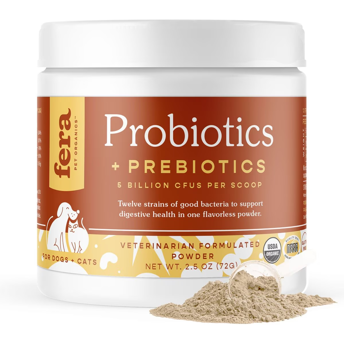 Fera Pets Probiotics with Organic Prebiotics for Dogs & Cats