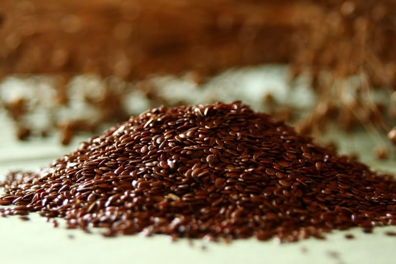 Flaxseed heap on the table